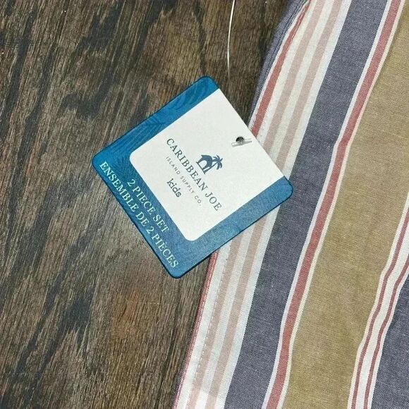 NWT Kids Caribbean Joe Collared Button Down Shirt‎ Size M, summer, vacation D34 - Picture 5 of 6